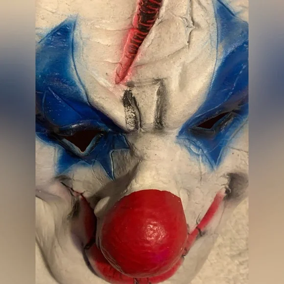 Multicolored Rubber Latex Clown Mask - Picture 5 of 9